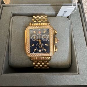 MICHELE Deco Diamond Dial Watch Head 33 mm x 35mm